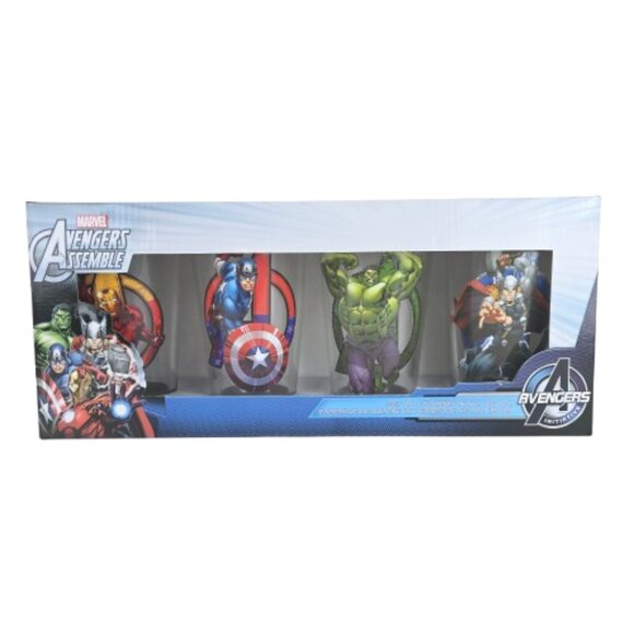 Set of 4 MARVEL AVENGERS Pint Glasses Iron Man Hulk Captain America Thor Comics - Picture 16 of 16
